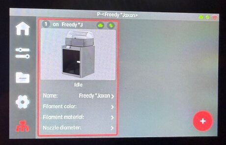 Panda Touch Printer Management Screen